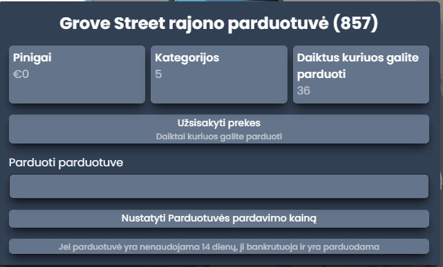 Parduotuvės valdymas 1